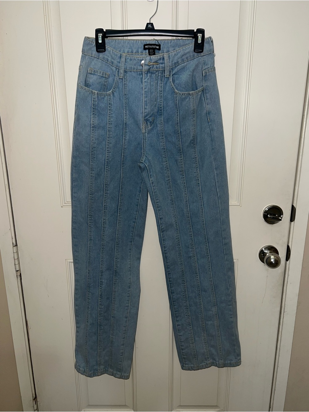 PLT Fall Preppy Vertical Seam Casual Academia Light Washed Jeans Sz 4